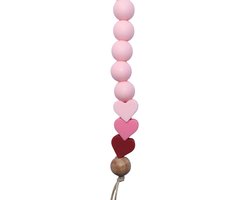 Zibbi Little Hearts Speenkoord Blossom Pink - Luxe Siliconen Speenclip - BPA Vrij van Zibbi — afbeelding 2
