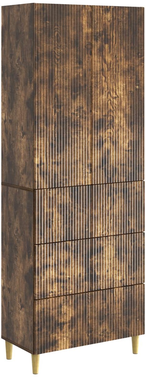 vidaXL Kast - Set - 2 - st - Bewerkt - hout Gerookt eiken