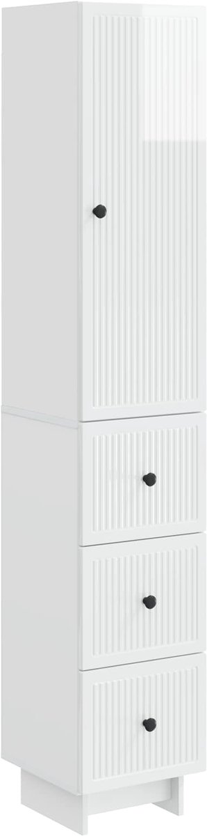 vidaXL Kast - Set - 2 - st - Bewerkt - hout Hoogglans wit