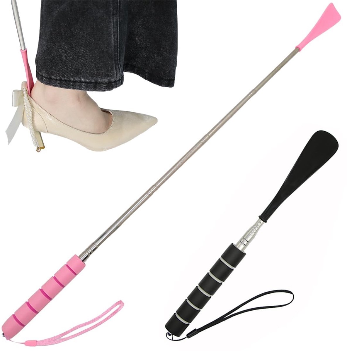 Dailygoods - 2 Stuks Uittrekbare Schoenlepels met Lange Handgreep