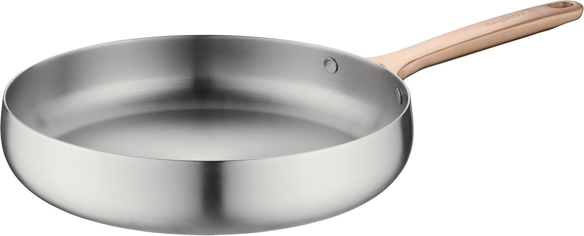 BergHOFF Home Koekenpan Ø 28 cm – RVS Braadpan – PFAS-Vrije Bakpan – Geschikt voor Inductie, Gas, Elektrisch en Keramisch – Ovenbestendige tot 250 °C en Vaatwasserbestendige Pan – Warm Blush