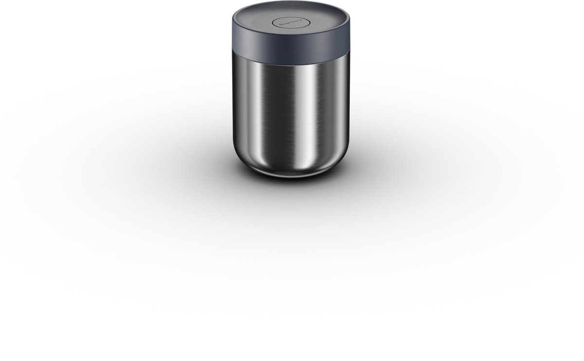 BergHOFF Home Nommie – Thermos Lunchbox - Food Jar 0.5L – Lekvrije Yoghurtbeker To Go – Isoleerbeker voor Soep - Dubbelwandige Isolatie - RVS Thermische Voedselcontainer – Houdt 6u Warm/Koud – Navy & Zilver