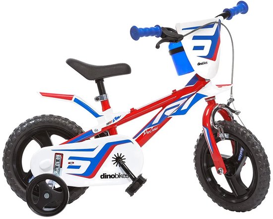 Dino R1 - Kinderfiets 12 Inch - van 2-4 Jaar - met Zijwieltjes - Jongensfiets Rood van Merkloos — afbeelding 5