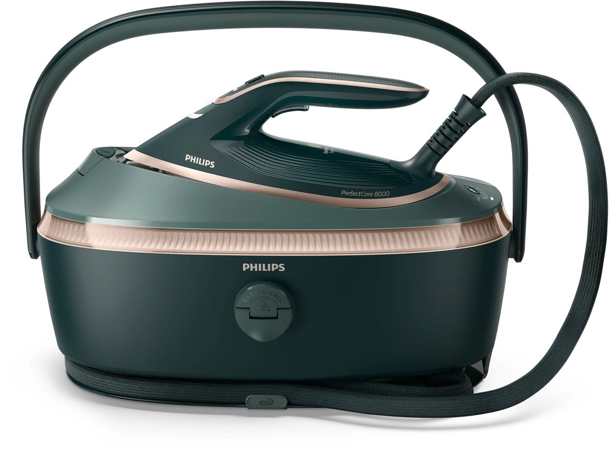 Philips PerfectCare 8000 Serie Stoomgenerator – Tot 210 g/min TurboPower Stoom - 750 g Stoomstoot - Geen Schroeiplekken (OptimalTEMP) - 1,4L Afneembaar Reservoir - Automatisch & Verticaal Stomen - PSG8200/70
