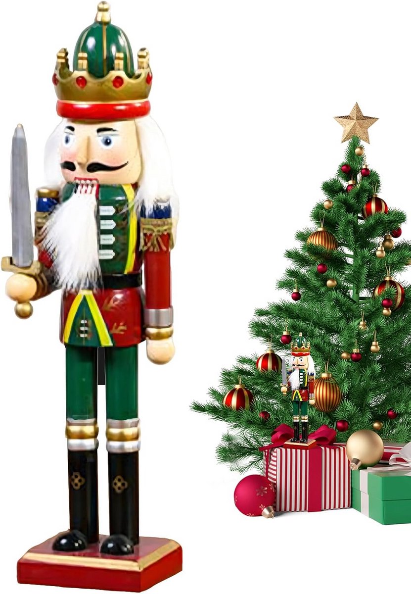 Notenkraker Kerstdecoratie - Beeld Voor Binnen - Pop Woonkamer - Hout - Authentiek