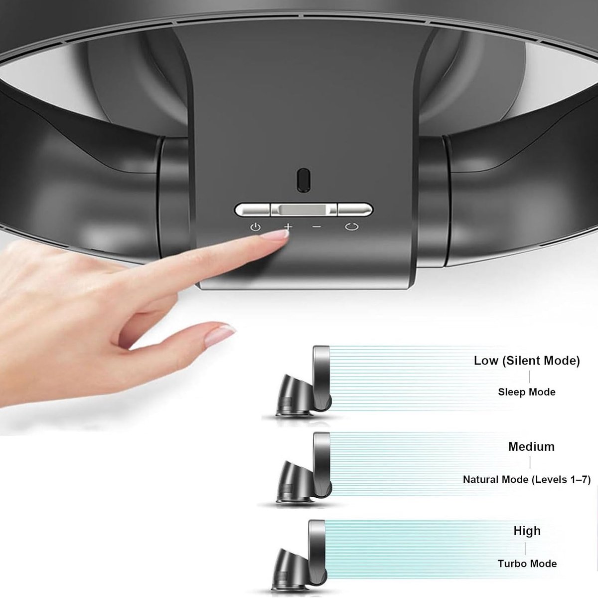 Bladloze Wandventilator 14" - 35W Bladloos Ontwerp (Wit) thumbnail 5