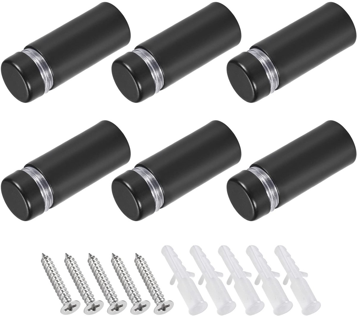 Dailygoods - Innovra - Tekenafstandhouders en Schroeven (12 x 33 mm) - Set van 6 Stuks in Roestvrij Staal