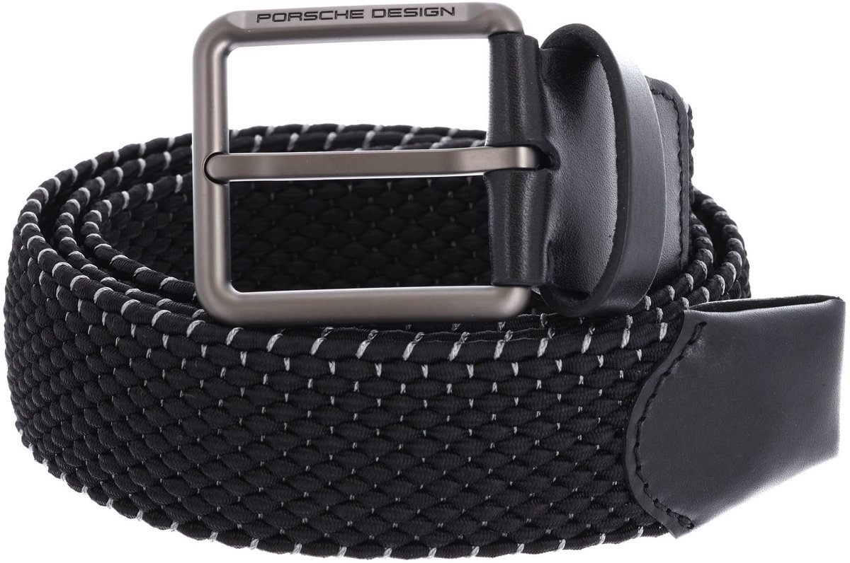 PORSCHE DESIGN riem Casual Pin Buckle Chino Belt 4,0 W95 Black zwart