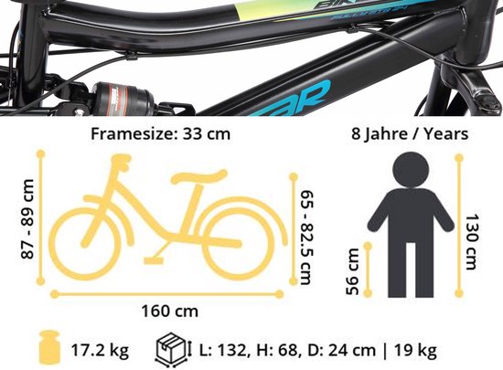 Bikestar MTB Fully staal 21speed 24inch zwart/petrol van Bikestar — afbeelding 5