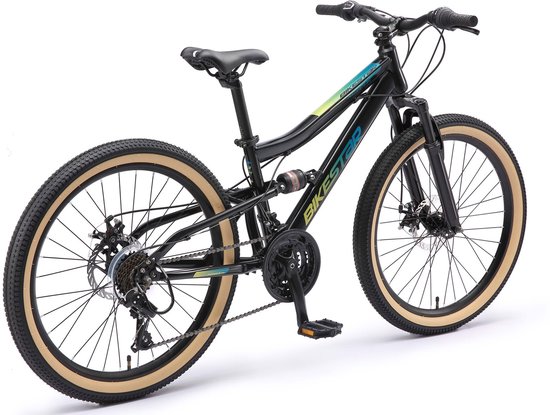Bikestar MTB Fully staal 21speed 24inch zwart/petrol van Bikestar — afbeelding 3