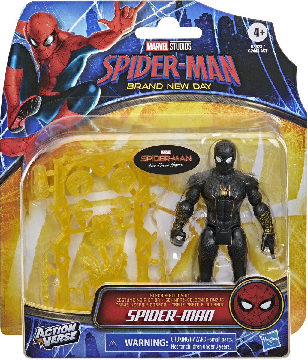 Marvel Studios Spider-Man Far From Home ActionVerse Black and Gold Suit Spider-Man - Actiefiguur
