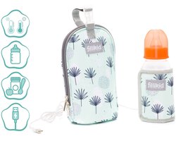 Fillikid Flesverwarmer - Flesverwarmer voor onderweg incl USB - Babyvoeding Verwarmer - Voor thuis en onderweg - Palm