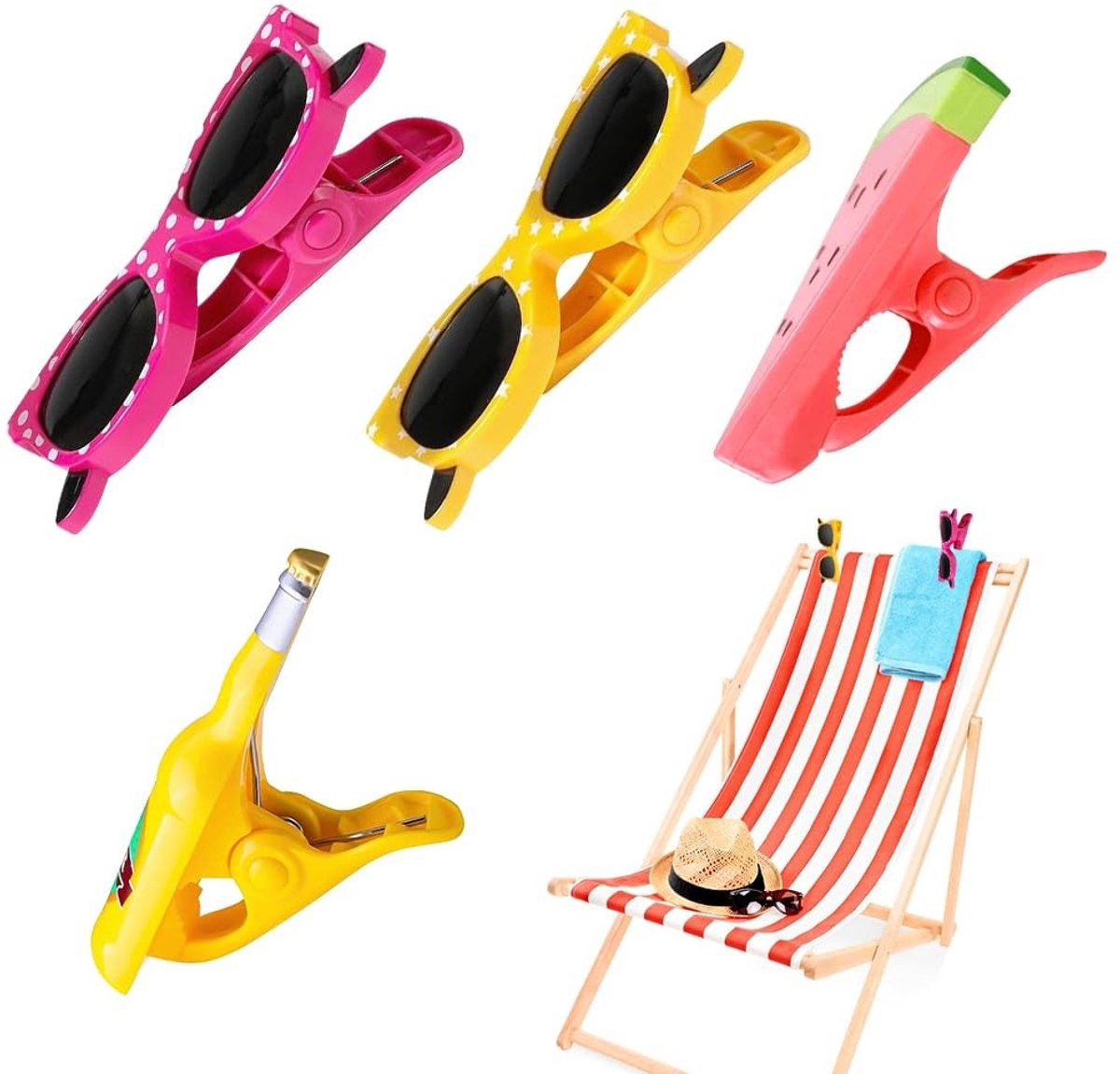 Dailygoods - Set van 4 Draagbare Handdoekclips voor Strand en Zwembad