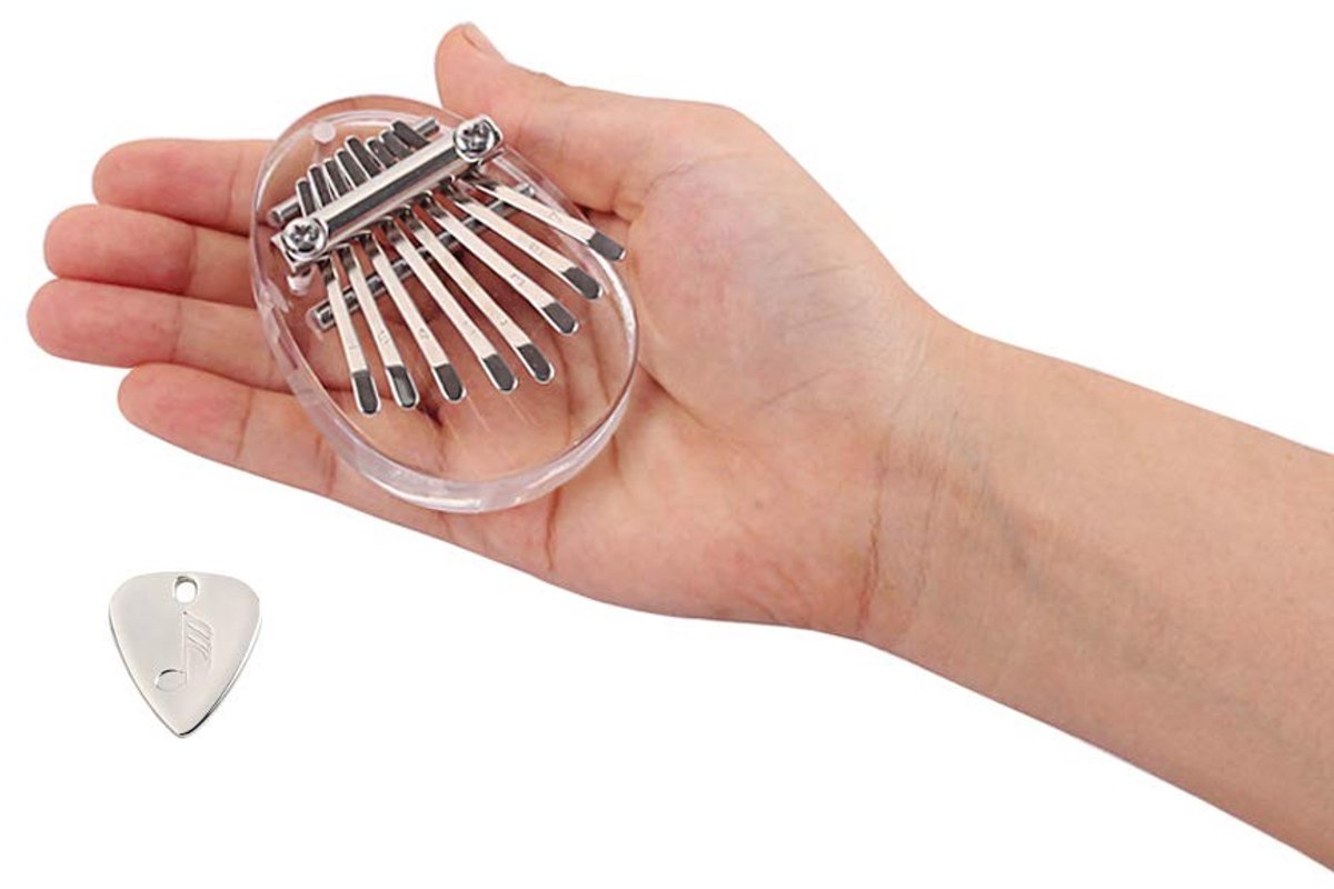 Dailygoods - Dailygoody - Mini Thumb Piano - Duimpiano voor Beginners - Draagbaar en Lichtgewicht - Transparant Acryl - Muziekinstrument voor Optredens - Geschikt ..
