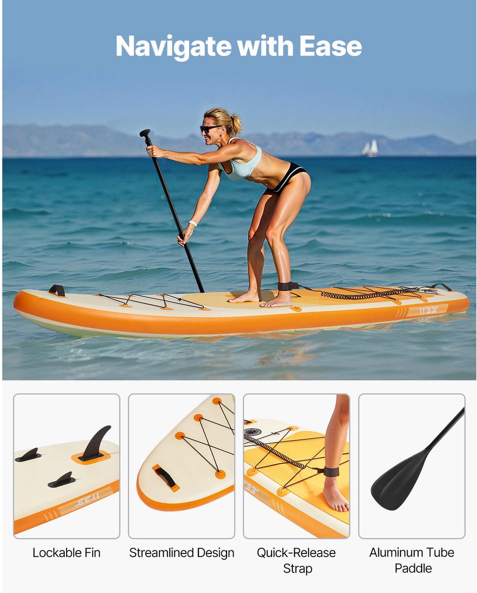 Opblaasbaar Stand Up Paddle Board 3,35m Sup Board met peddelset – foto 6