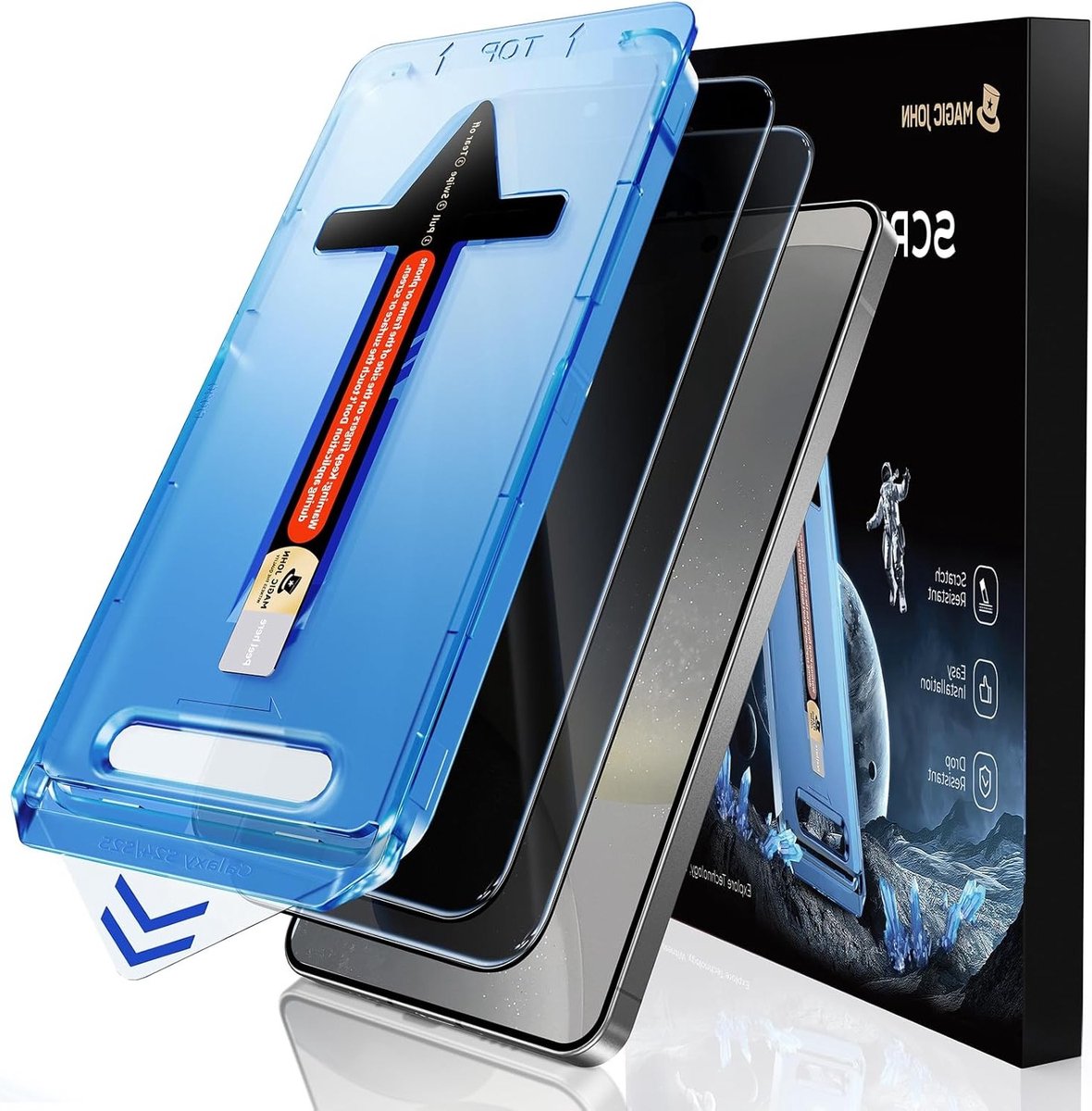 2 Stuks Beschermhoezen voor Samsung Galaxy S24 6.2 Inch, Schokbestendig, Stofvrij en Eenvoudige Installatie met 9H Bescherming