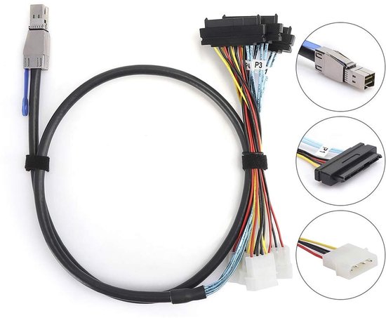 Dailygoods - Dailygoody - Externe Harde Schijf Kabel - SFF-8644 naar SFF-8482 - 1 meter - 12 Gbps - Geschikt voor Server en Harde Schijf - G0502 van Dailygoods — afbeelding 5