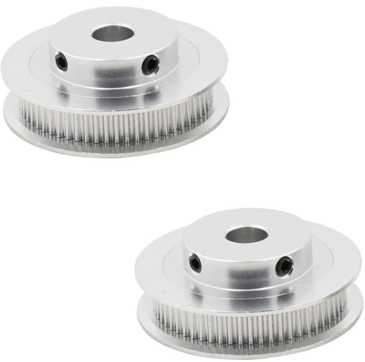 Dailygoods - Dailygoody - Pulley Zahnriemenscheibe - 2-Stück - 6mm Breedte - 60 Tanden - Ideaal voor 3D-printers - Voor nauwkeurige aandrijving - Geschikt voor div