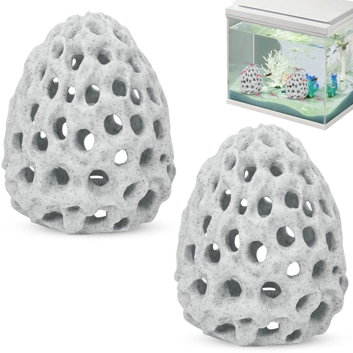 Dailygoods - Garnalenkoepel met Zuignap voor Betta Habitat en Schuilplaats