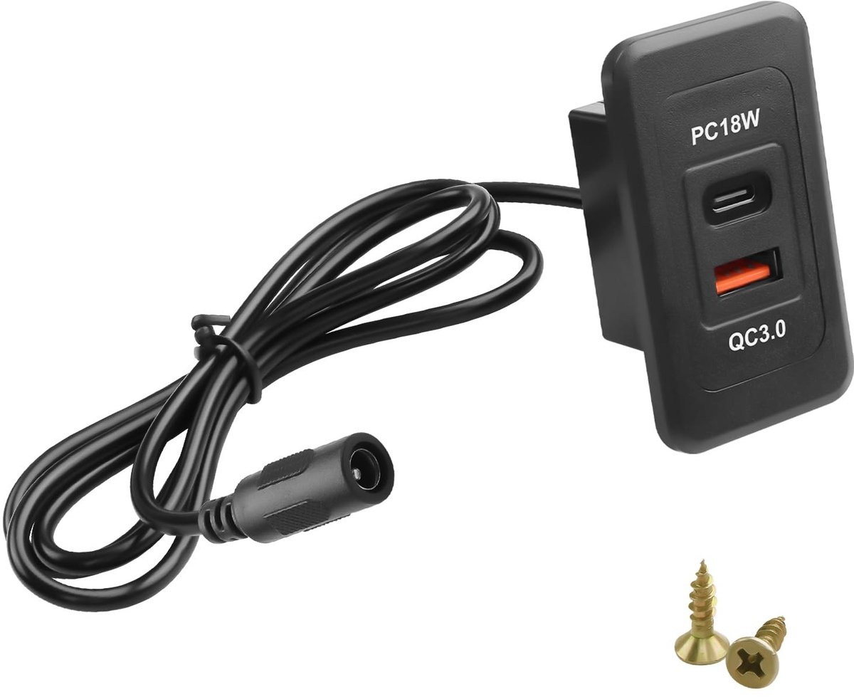 Dailygoods - DC 5525 naar USB & USB C Desktop Mount Oplaad Connector Kabel
