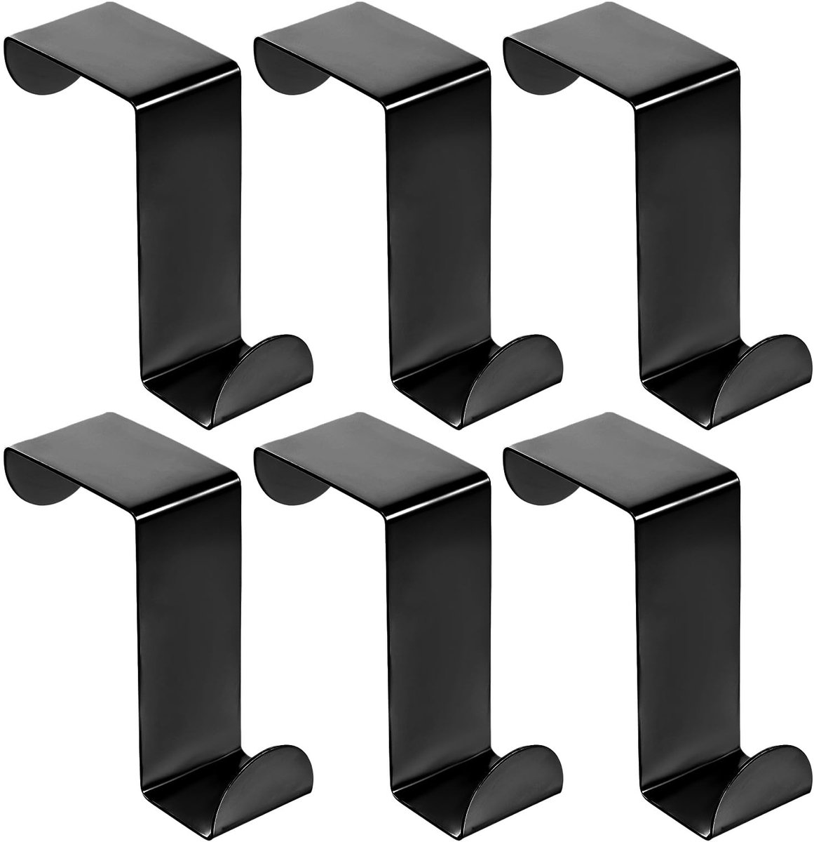 Dailygoods - Dailygoody - Deurhaken - Universeel - Roestvrij staal - Zwart - Kledinghangers voor deur - Ideaal voor closet en kledingkast