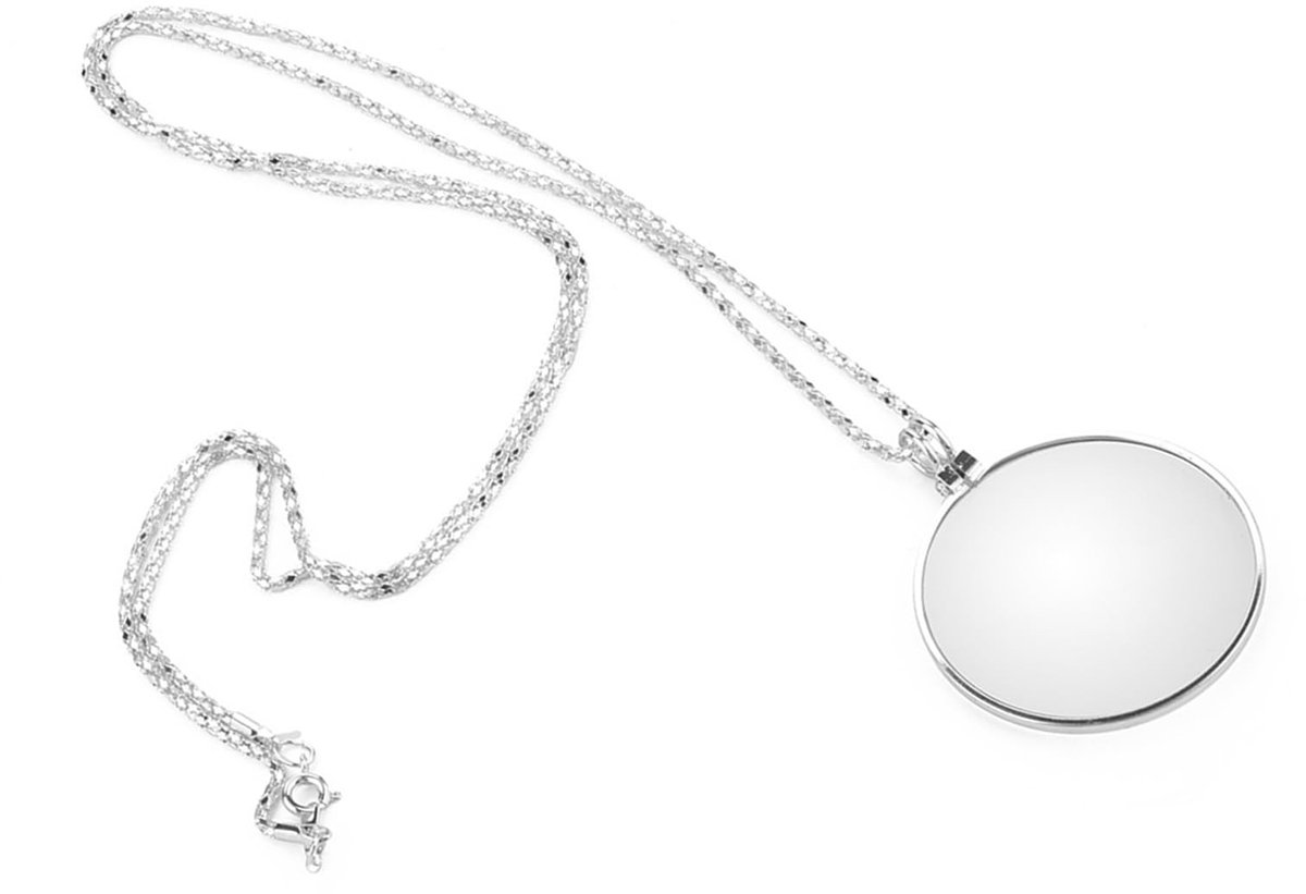Dailygoody - Solidchoice - Dailygoody - Vergrootglas - 5X Vergrotende Lens - Draagbare Ketting - Zilver - Handig voor Lezen - Geschikt voor Sieraden - Mini formaat