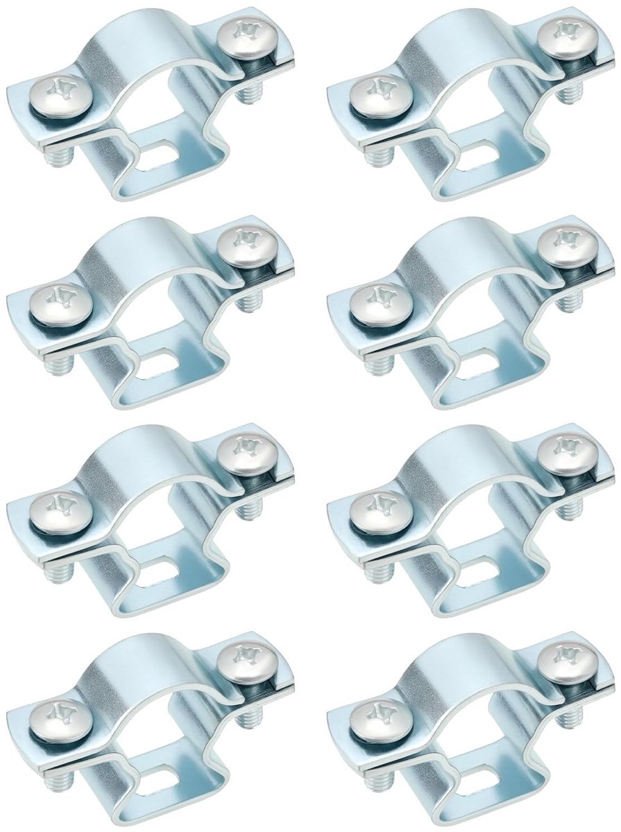 Dailygoody - Set van 8 Gegalvaniseerde Stalen Buisklemmen - M20 Buisklem - Zware Beugel voor Sanitair - 19-23 mm - Geschikt voor en Constructie