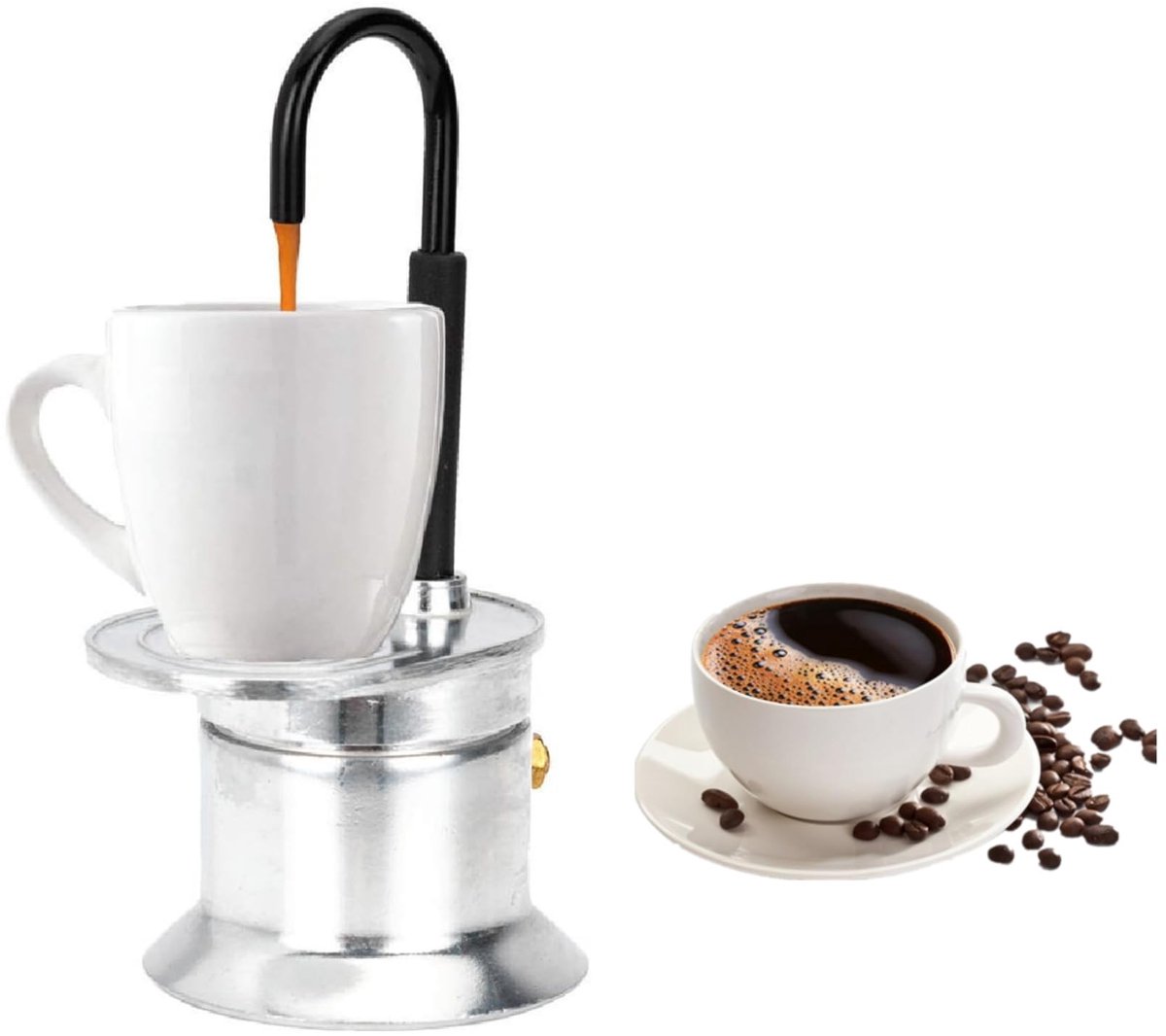 Dailygoods - Dailygoody - Moka Pot - Koffiezetter - Perfect Voor Buitenfeesten - Zilver - Aluminium Koffiezetter - Handmatig Koffiezetten - 1 Kop
