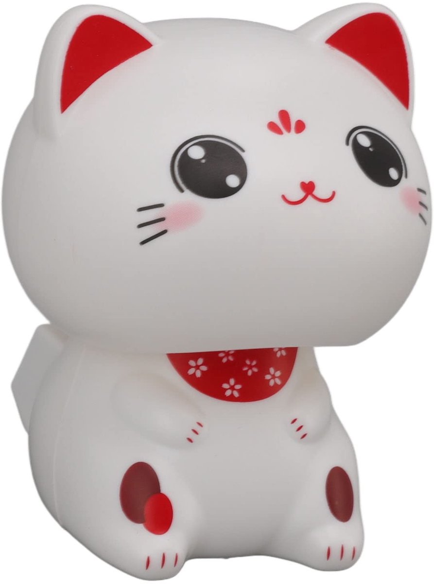 Dailygoods - Dailygoody - Lucky Nodding Cat - Feng Shui Decor - Mini Gelukskat - Zonne-energie - Auto Dashboard Decoratie - Voor Thuis en Restaurant - Met Grote Ogen