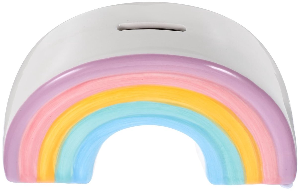 Dailygoods - Dailygoody - Regenboog Keramische Spaarpot - Spaarvarken voor Kinderen - Decoratief Ornament - Multicolor - Praktische Muntenbank - Ideaal voor Volwas