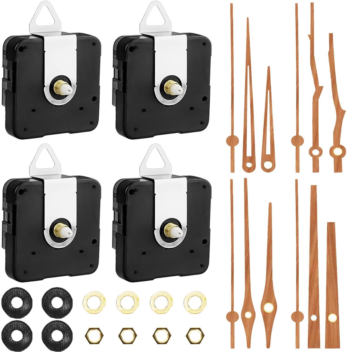 Dailygoods - Dailygoody - Wandklok Uurwerk - Kwarts Uurwerk - Eenvoudige installatie - Walnoot houten wijzers - DIY Horloge Onderdelen - Perfect voor horlogerepara...