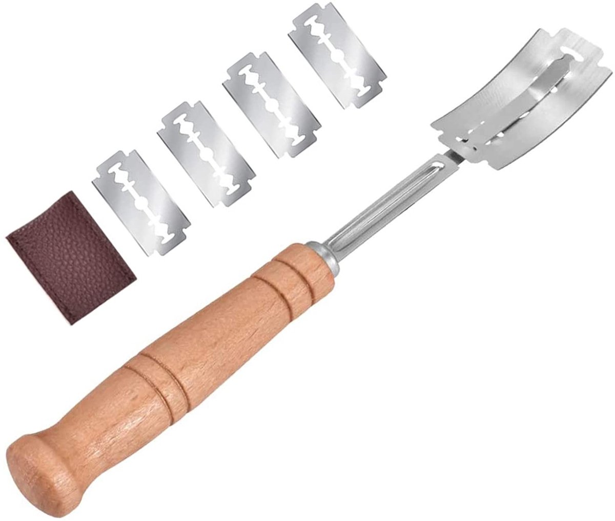 Dailygoods - Dailygoody - Bakkersmes - Stokbroodmes - Perfect voor het snijden van vers brood - Bruin - Broodsnijder - Ideaal voor bakkers en thuiskoks - Roestvrij