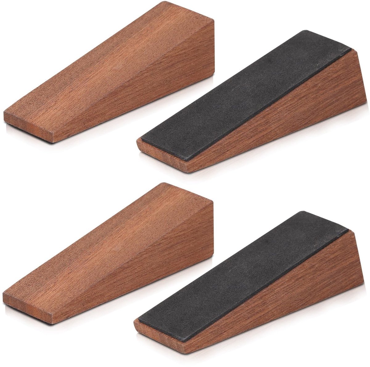 Dailygoods - Dailygoody - Houten Deurstopper Set - Duurzaam en Antislip - Set van 4 - Voor Woonkamer en Badkamer - Effectief en Stijlvol - Ideaal voor Alle Deuren
