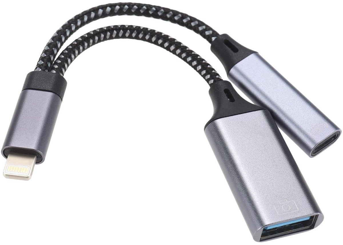Dailygoods - Dailygoody Kabel USB-C - USB Adapter - 10W Type C PD Charger - Grijs - USB Splitter - Geschikt voor Android-telefoons, Switch en meer