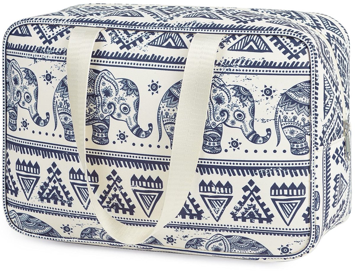 Dailygoods - Dailygoody - Grote toilettas - Cosmetica- en make-uptas - Perfect voor op reis - Waterdicht nylon - Organizer voor vrouwen - Olifant print
