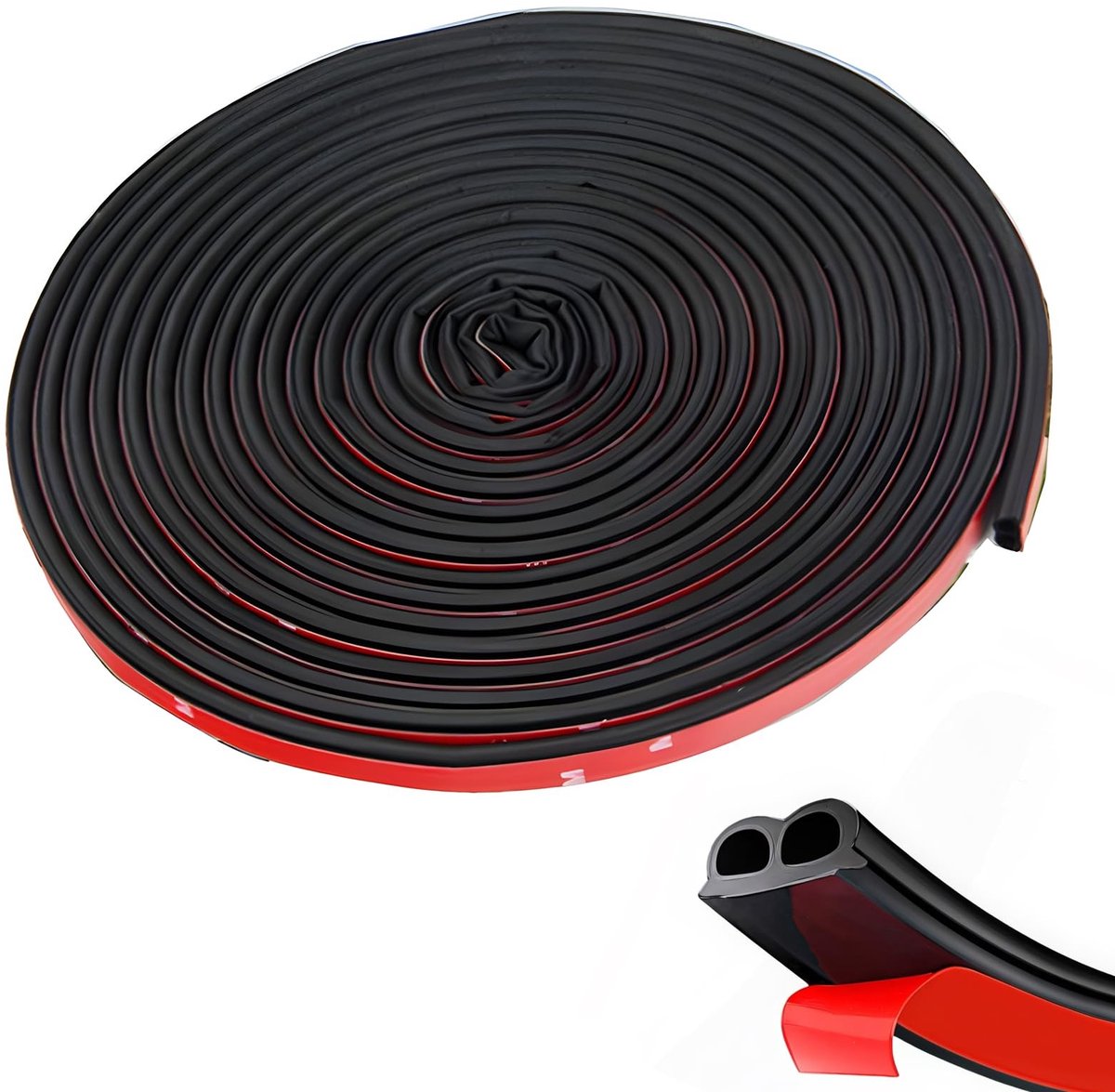 Dailygoody - Autodeurafdichting - Geluidsisolatie - B-vormige rubberen afdichting - Zwart - Universele autodeurstrip - Perfect voor autodeuren en rame