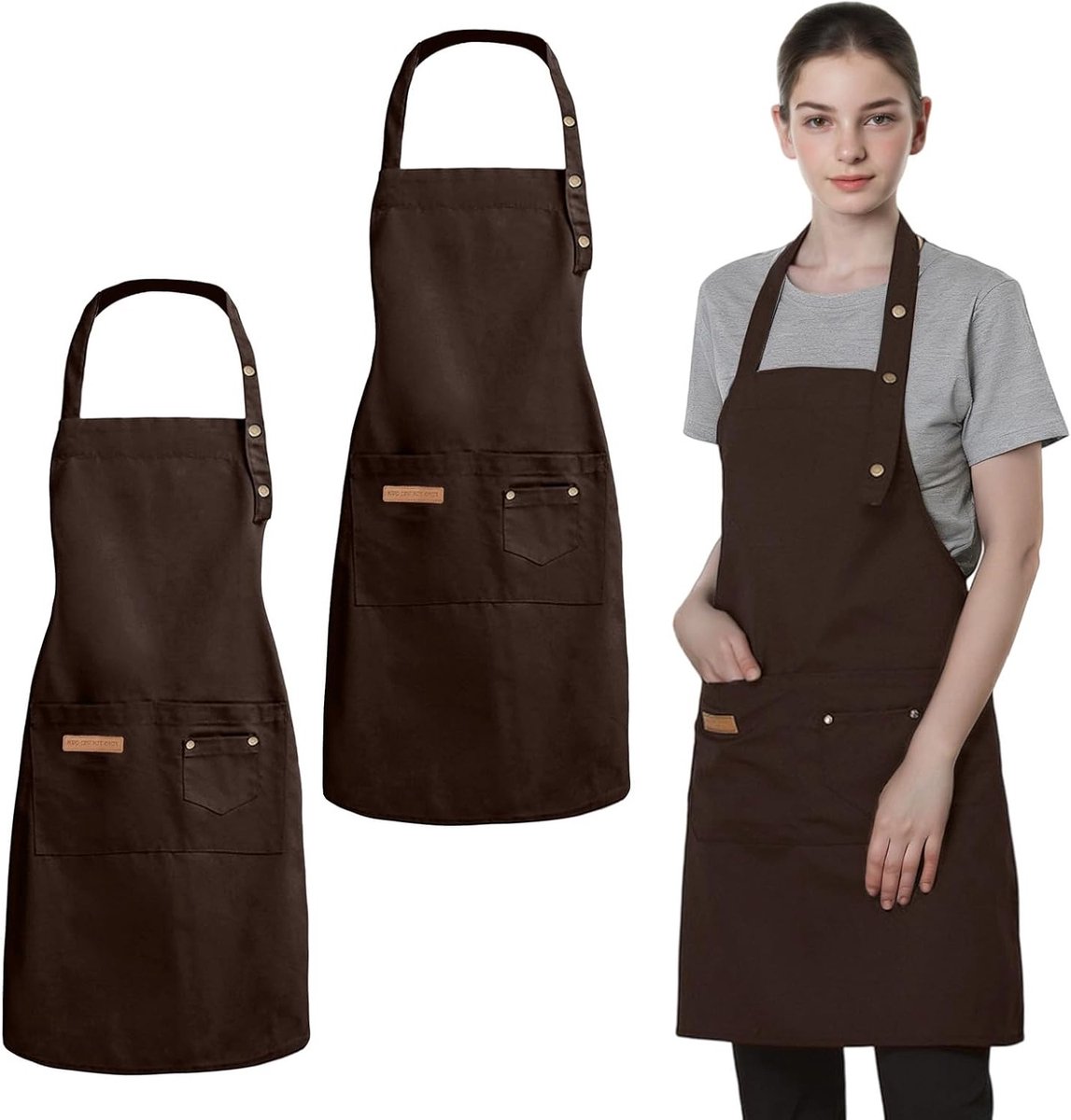 Verstelbare Keuken Schorten voor Koken, Grillen en Restaurantgebruik - Inclusief Tas - Unisex, 1/2/4 Stuks