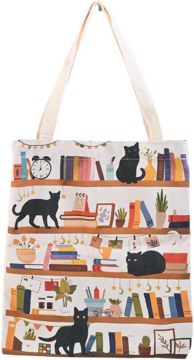 Gepersonaliseerde boodschappentas van katoen voor dames, ideaal als cadeau voor verjaardag of Moederdag, 34 x 38 cm