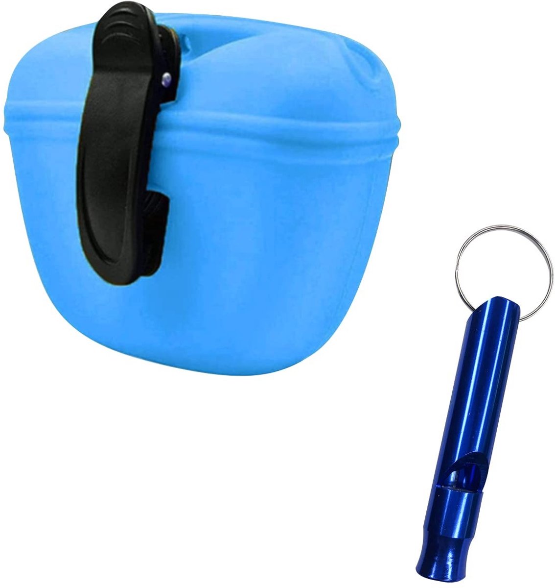 Dailygoods - Dailygoody - Silicone Dog Training Bag - Pet Food Bag - Magnetische Sluiting - Blauw - Honden Accessoire - Geschikt voor Wandelen en Buitenactiviteiten