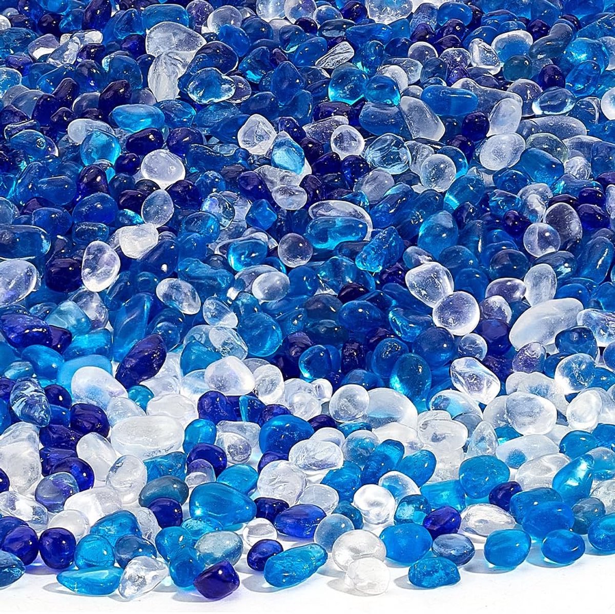 Dailygoods - 3000Pcs Gemengde Frosted Glas Kiezels voor Aquarium Decoratie