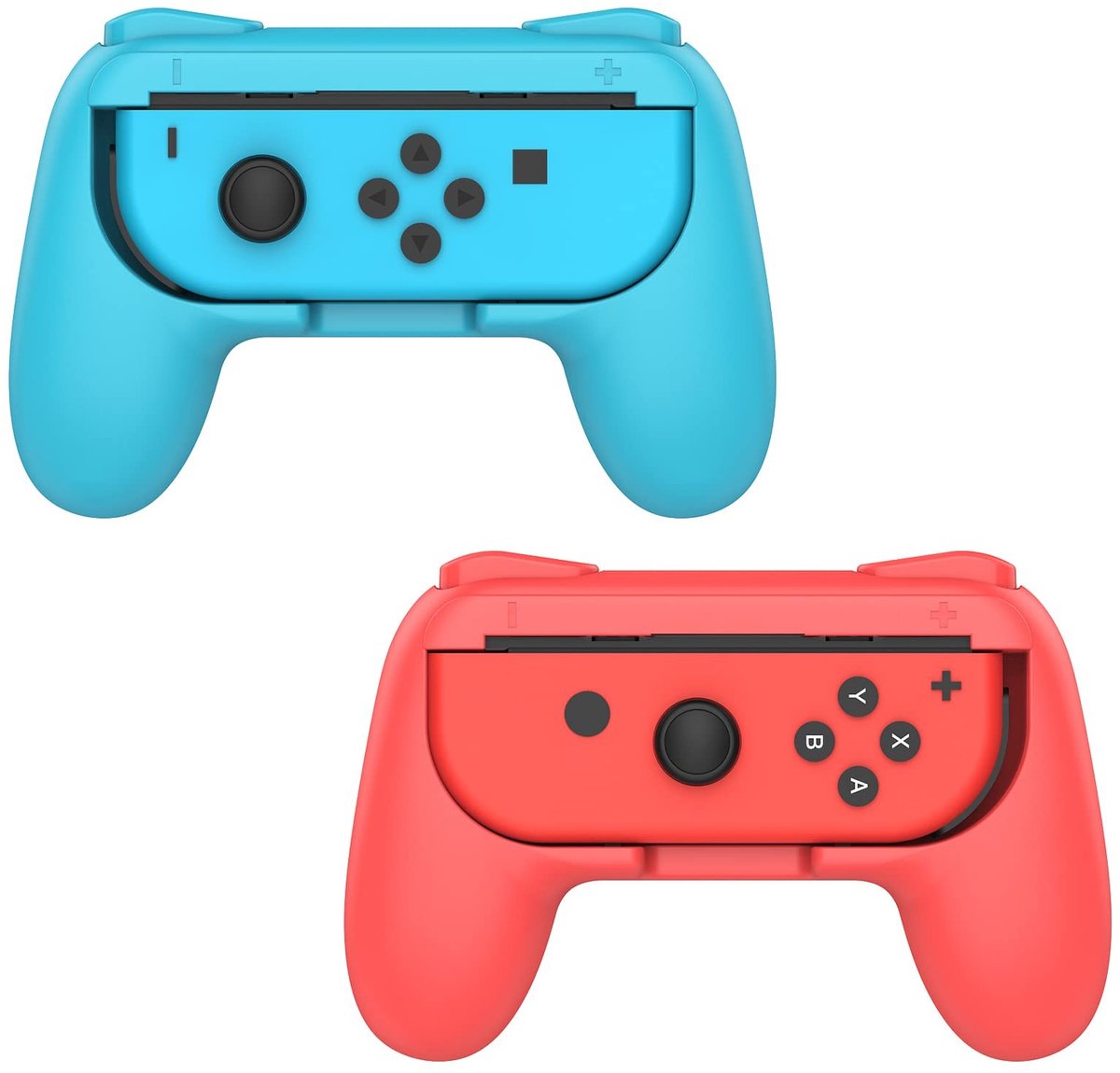 aladdien - Grip voor Switch/OLED Model - Controller Grip Kit - Ergonomisch - Rood en Blauw - Joy-Con Grip - Geschikt voor Nintendo Switch - Kleur: R...