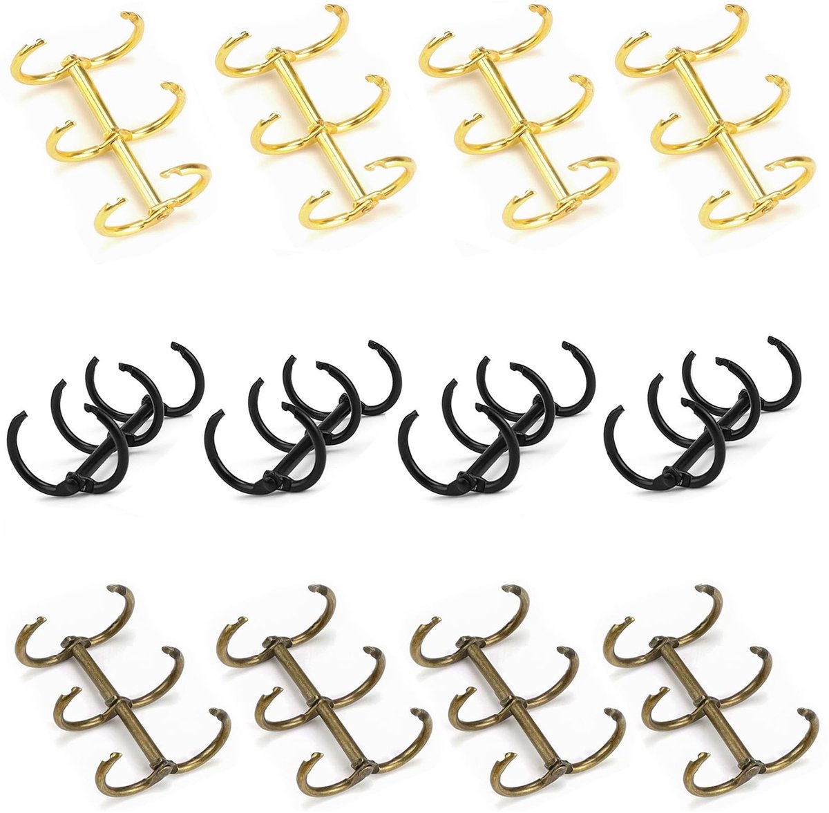 Dailygoods - Dailygoody - Boekringen - Kleurrijke binders - Stevig en eenvoudig in gebruik - 15mm - Ideaal voor scrapbook en notitieboek - 12 stuks