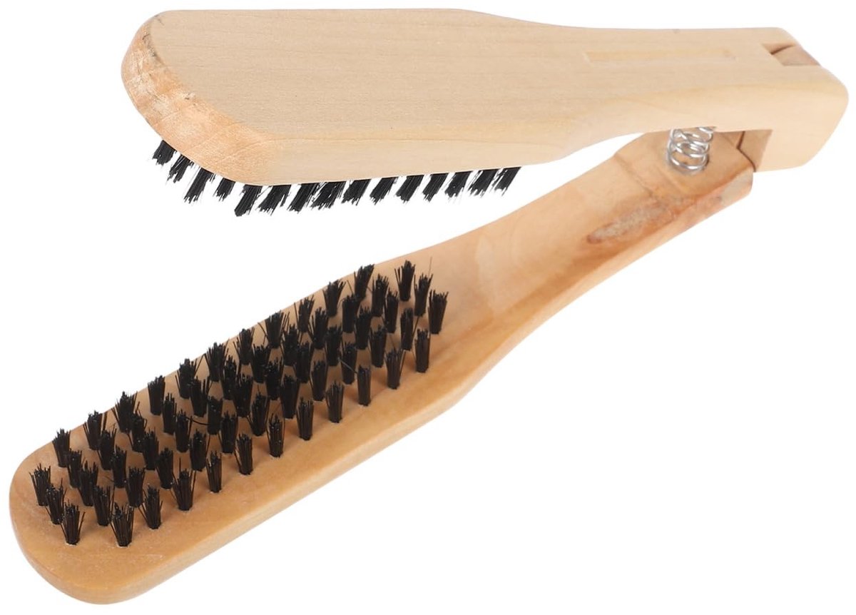 Dailygoods - Dailygoody - Haarborstel voor dames - Stijltang van ijzer - Hoge temperatuurbestendigheid - Kam van bamboehout - Knopen haar - Geschikt voor heren - 2