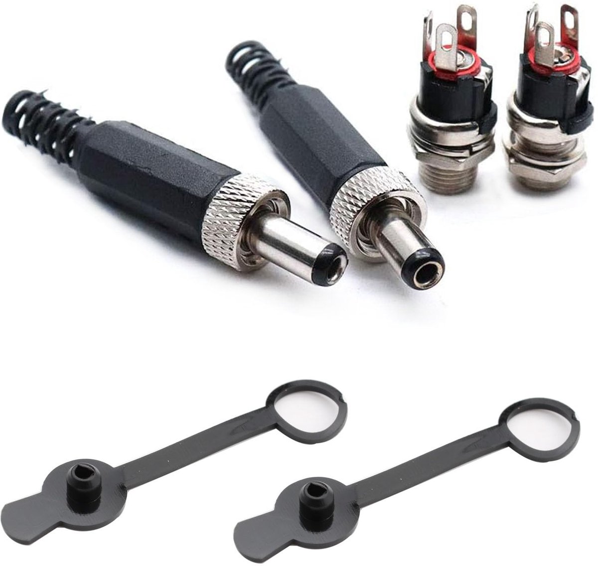 Dailygoody - RUNCCI-YUN Set van 2 DC 12V 5.5mm x 2.1mm Male Female Power Connectors voor CCTV en Multimedia