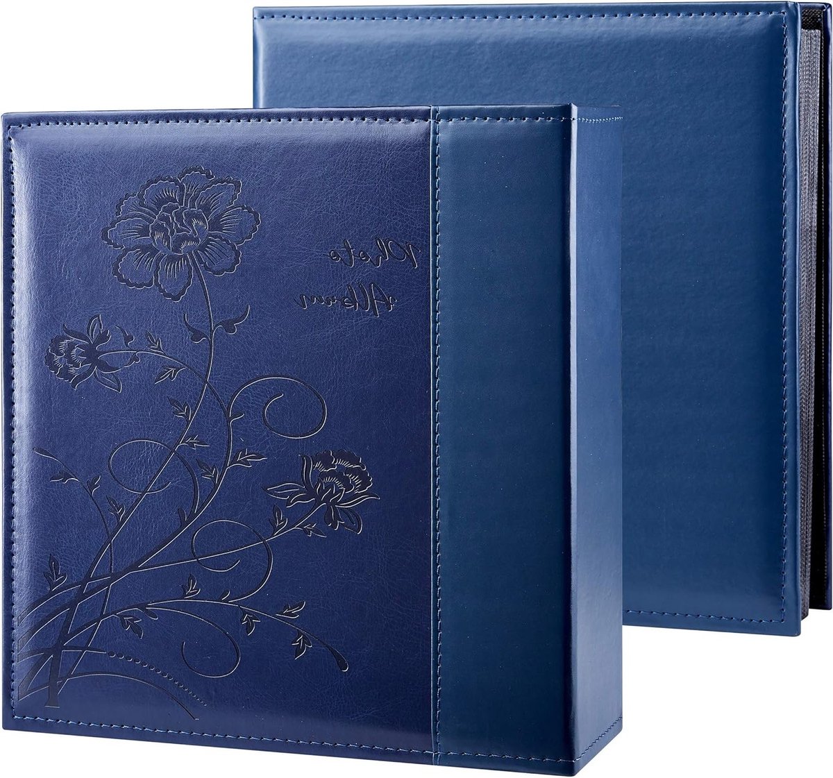 Fotoboek voor 1000 Foto's - Extra Grote Capaciteit, Leer, Bruiloft & Familie - Geschikt voor 10x15cm Foto's (Blauw)