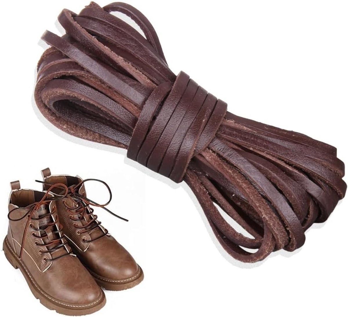 Echte Leren Veters van 3mm Breed, Plat Koeienhuid, Voor Armbanden, Kettingen en Sleutelhangers, Ideaal voor Ambacht en Schoenmakerij in Zadelbruin