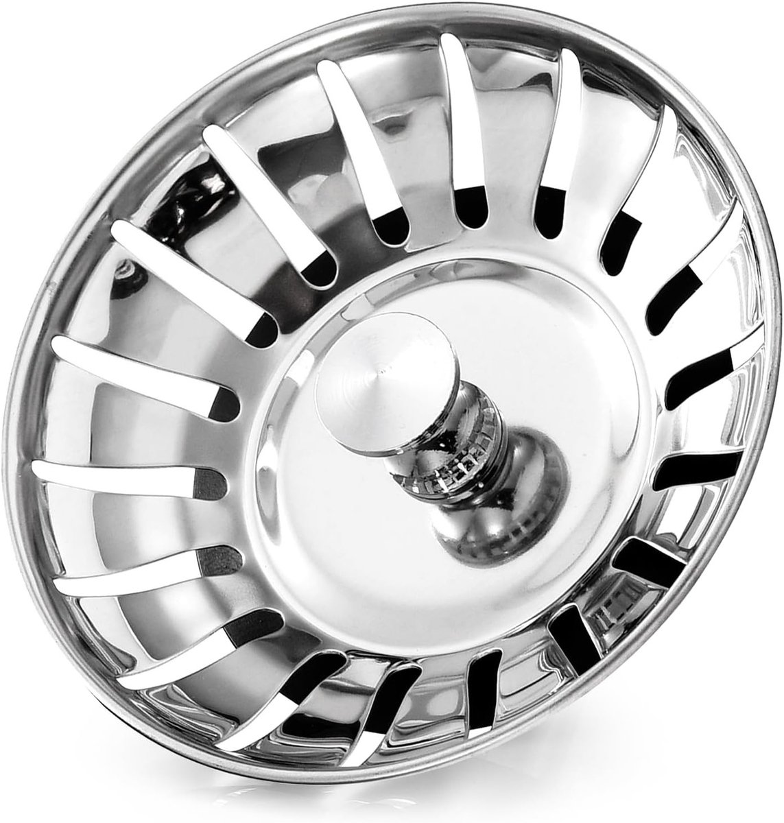 Keukenafvoerfilter van RVS voor 82mm spoelbak - Voedselstop, Haarvanger en Afvoerplug - Geschikt voor afvoergaten van 82.5-84mm