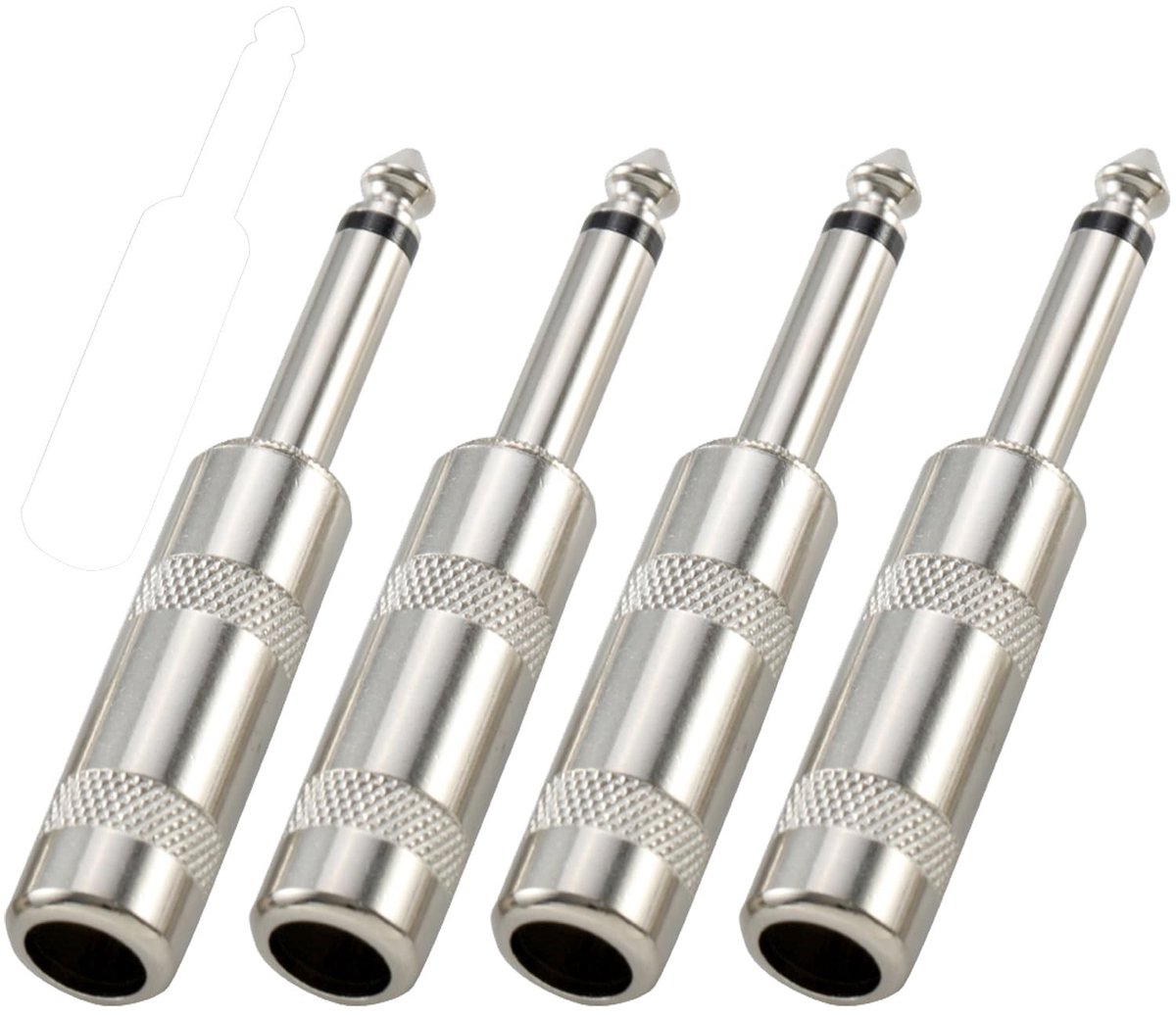 Dailygoods - 4 Stuks 1/4" TS Audio Stekker voor Luidspreker en Gitaar