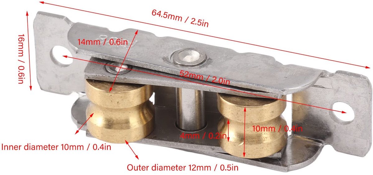 Dailygoods - Dailygoody - Schuifdeurrollers - Vervangingsset - Geschikt voor Glazen Deuren - U Type - 4 Sets - Ideaal voor Thuis en Kantoor