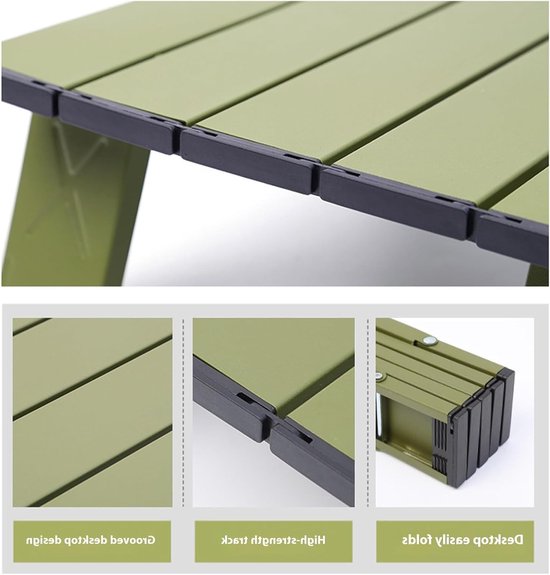 Opvouwbare kampeertafel voor buiten - Lichtgewicht geïntegreerde strandtafel van aluminiumlegering - Draagbare ultralichte mini-kampeertafel - Opvouwbare kooktafel - Geschikt voor tuinen, wandelen, kamperen - 39,5 x 28 x 12 cm van Merkloos — afbeelding 3